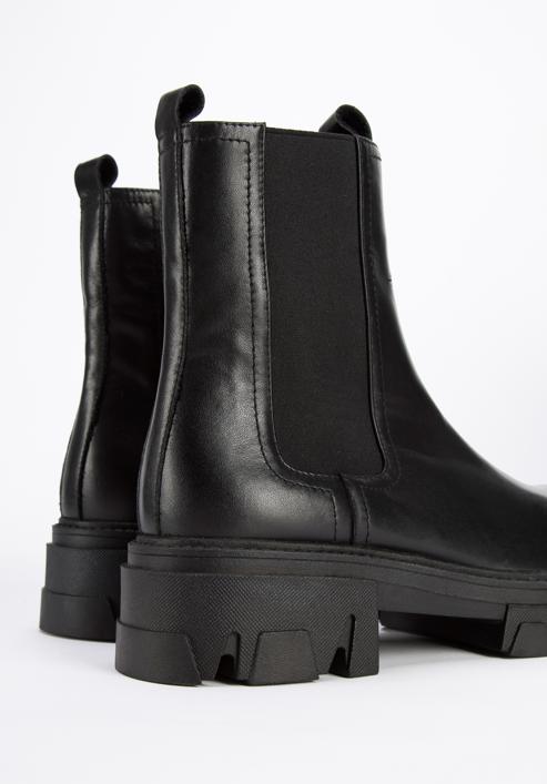 Leather lug sole ankle boots, black, 95-D-512-1-40, Photo 7