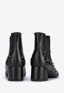 Leather ankle boots with beaded gold insects, black-gold, 95-D-504-1G-35, Photo 4