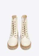 Women's leather combat boots, cream, 97-D-304-1-41, Photo 3