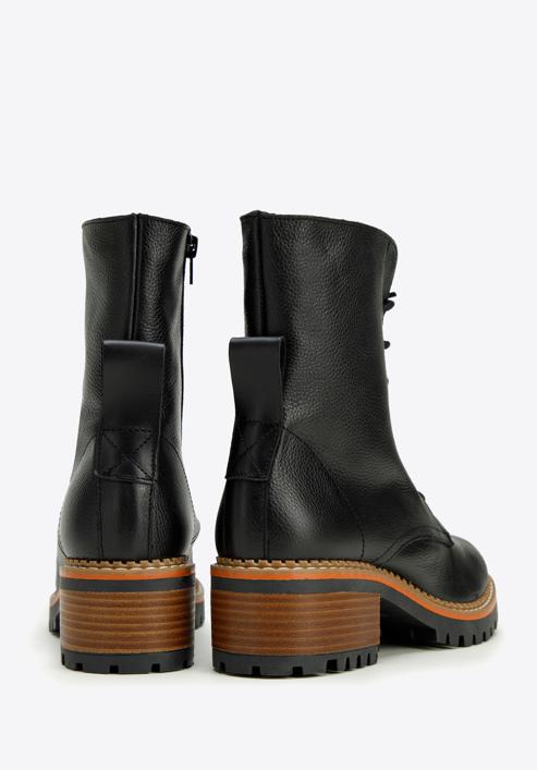 Women's leather combat boots, black, 97-D-304-1-36, Photo 4