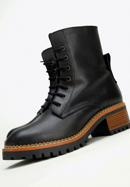 Women's leather combat boots, black, 97-D-304-1-35, Photo 6