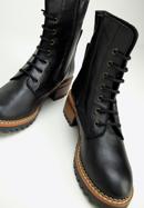 Women's leather combat boots, black, 97-D-304-1-35, Photo 7