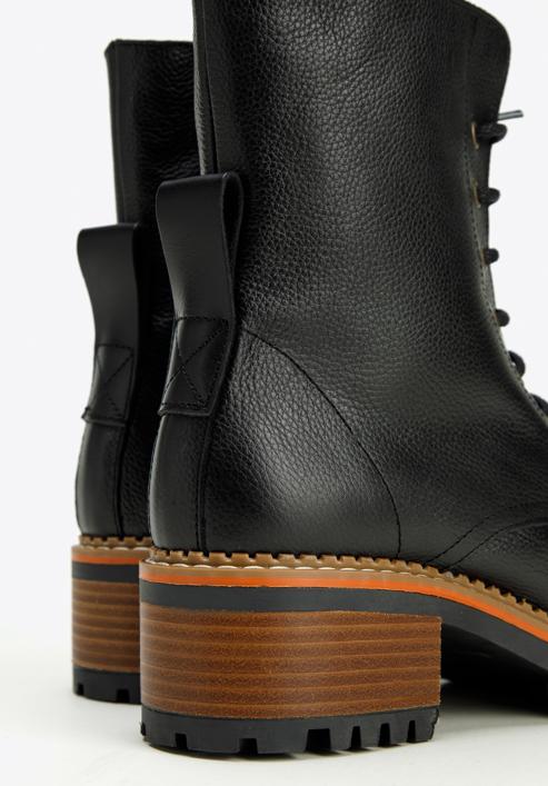 Women's leather combat boots, black, 97-D-304-1-36, Photo 8