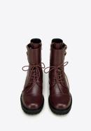Women's leather combat boots, plum, 97-D-520-3-40, Photo 3