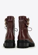 Women's leather combat boots, plum, 97-D-520-1-38, Photo 4