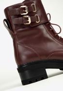 Women's leather combat boots, plum, 97-D-520-Z-35, Photo 7