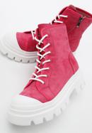 Women's nubuck combat boots, pink, 96-D-961-N-37, Photo 6