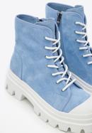 Women's nubuck combat boots, blue, 96-D-961-9-37, Photo 7
