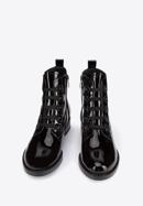 Women's patent leather lace up boots, black, 95-D-523-1-36, Photo 2