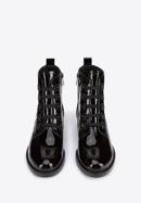 Women's patent leather lace up boots, black, 95-D-523-3-37, Photo 3