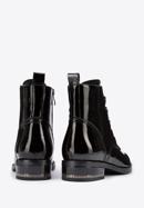 Women's patent leather lace up boots, black, 95-D-523-3-37, Photo 4