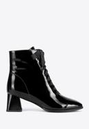 Patent leather lace up boots, black, 95-D-510-3-38, Photo 1