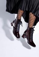 Patent leather lace up boots, burgundy, 95-D-510-1-36, Photo 15