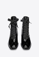 Patent leather lace up boots, black, 95-D-510-3-38, Photo 3