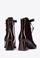 Patent leather lace up boots, burgundy, 95-D-510-3-37, Photo 4