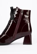 Patent leather lace up boots, burgundy, 95-D-510-3-37, Photo 7