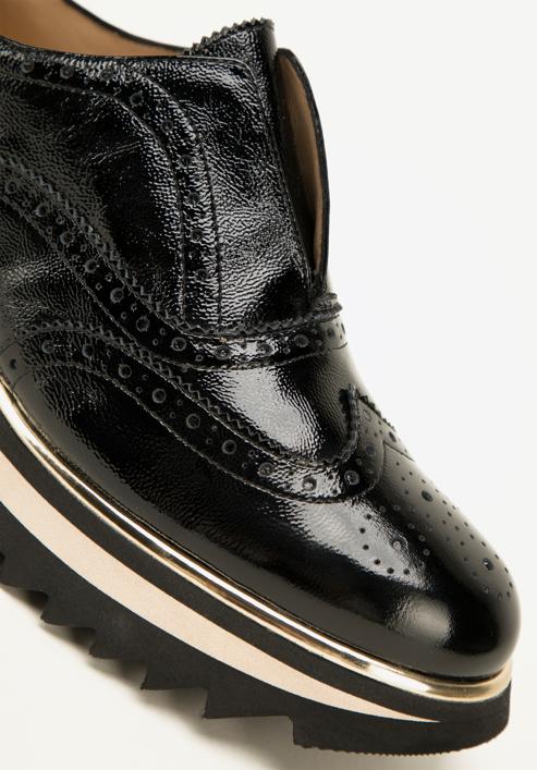 Damskie wsuwane sneakersy z lakierowanej skóry, czarny, 98-D-107-1-35, Zdjęcie 7