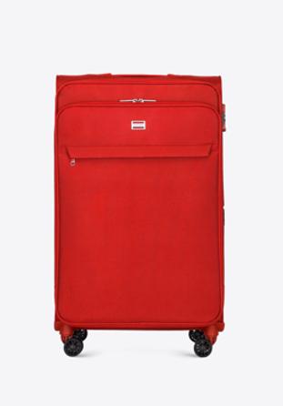 DuÅ¼a walizka miÄ™kka jednokolorowa, czerwony, 56-3S-653-3, ZdjÄ™cie 1