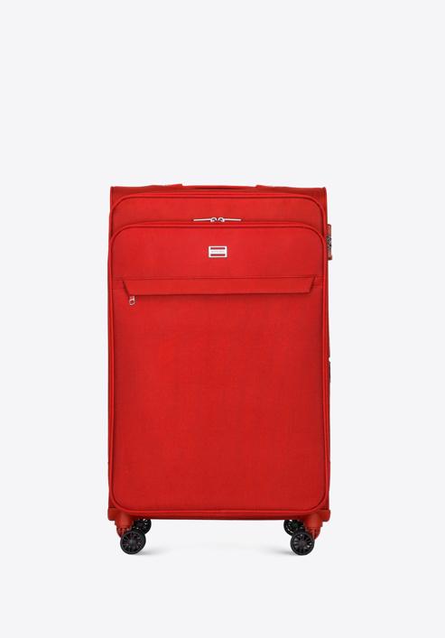 Duża walizka miękka jednokolorowa, czerwony, 56-3S-653-3, Zdjęcie 1