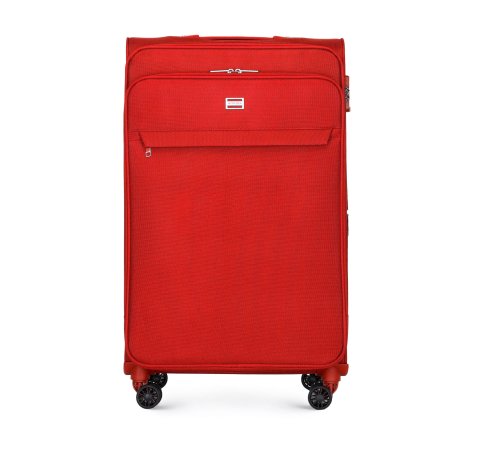 Велика м'яка одноколірна валіза 56-3S-653-3
