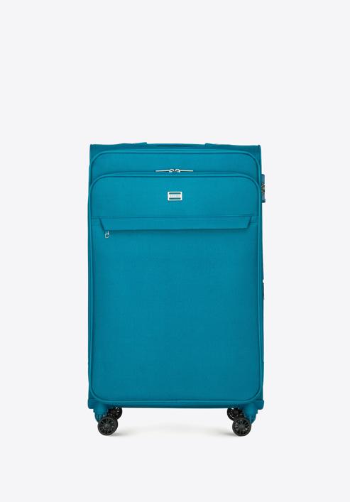Duża walizka miękka jednokolorowa, turkusowy, 56-3S-653-3, Zdjęcie 1