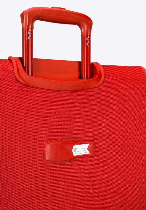 Duża walizka miękka jednokolorowa, czerwony, 56-3S-653-3, Zdjęcie 10