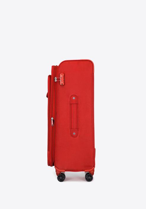 Duża walizka miękka jednokolorowa, czerwony, 56-3S-653-3, Zdjęcie 2