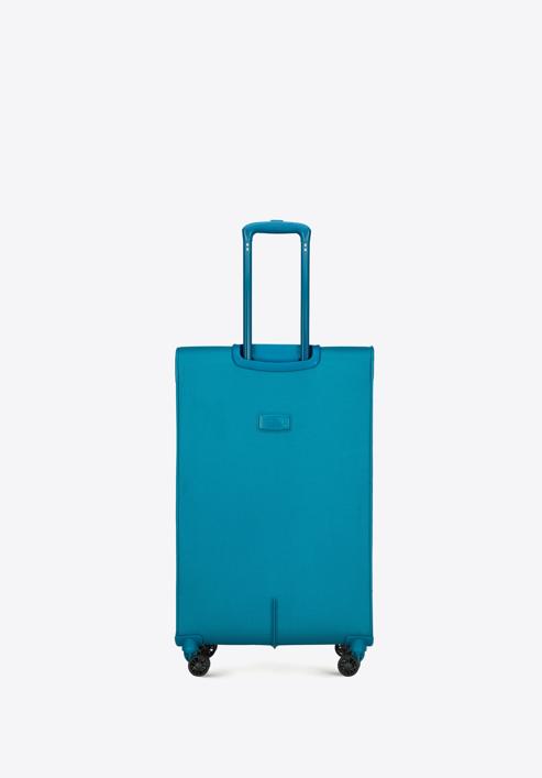 Duża walizka miękka jednokolorowa, turkusowy, 56-3S-653-9, Zdjęcie 3