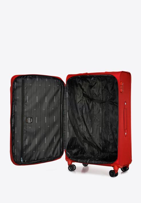 Duża walizka miękka jednokolorowa, czerwony, 56-3S-653-3, Zdjęcie 5