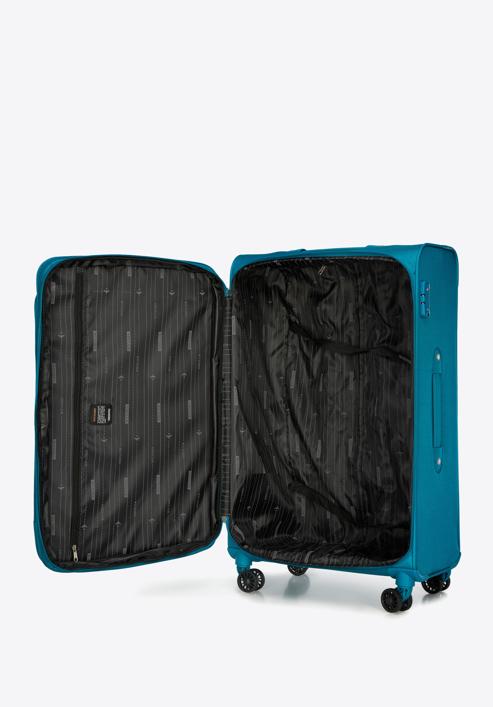 Duża walizka miękka jednokolorowa, turkusowy, 56-3S-653-9, Zdjęcie 5