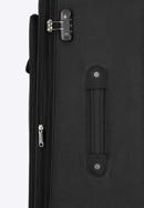 Duża walizka miękka jednokolorowa, czarny, 56-3S-653-9, Zdjęcie 9