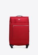 Duża walizka miękka z błyszczącym suwakiem z przodu, czerwony, 56-3S-853-86, Zdjęcie 1