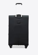 Duża walizka miękka z błyszczącym suwakiem z przodu, czarny, 56-3S-853-10, Zdjęcie 3