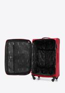 Duża walizka miękka z błyszczącym suwakiem z przodu, czerwony, 56-3S-853-35, Zdjęcie 5