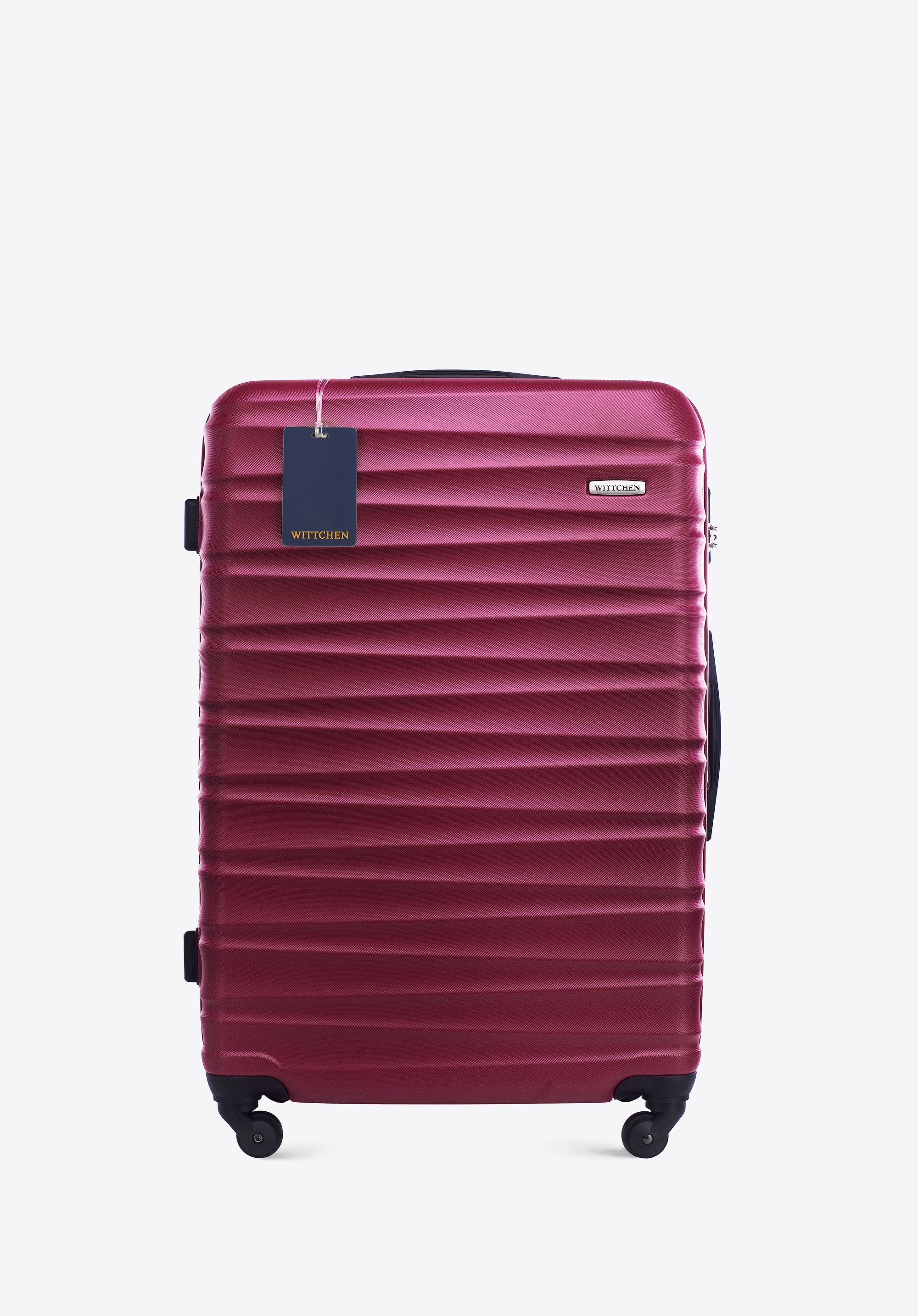 Large ABS suitcase and WITTCHEN logo luggage tag, burgundy, 56-3A-313-31Z6, Photo 1