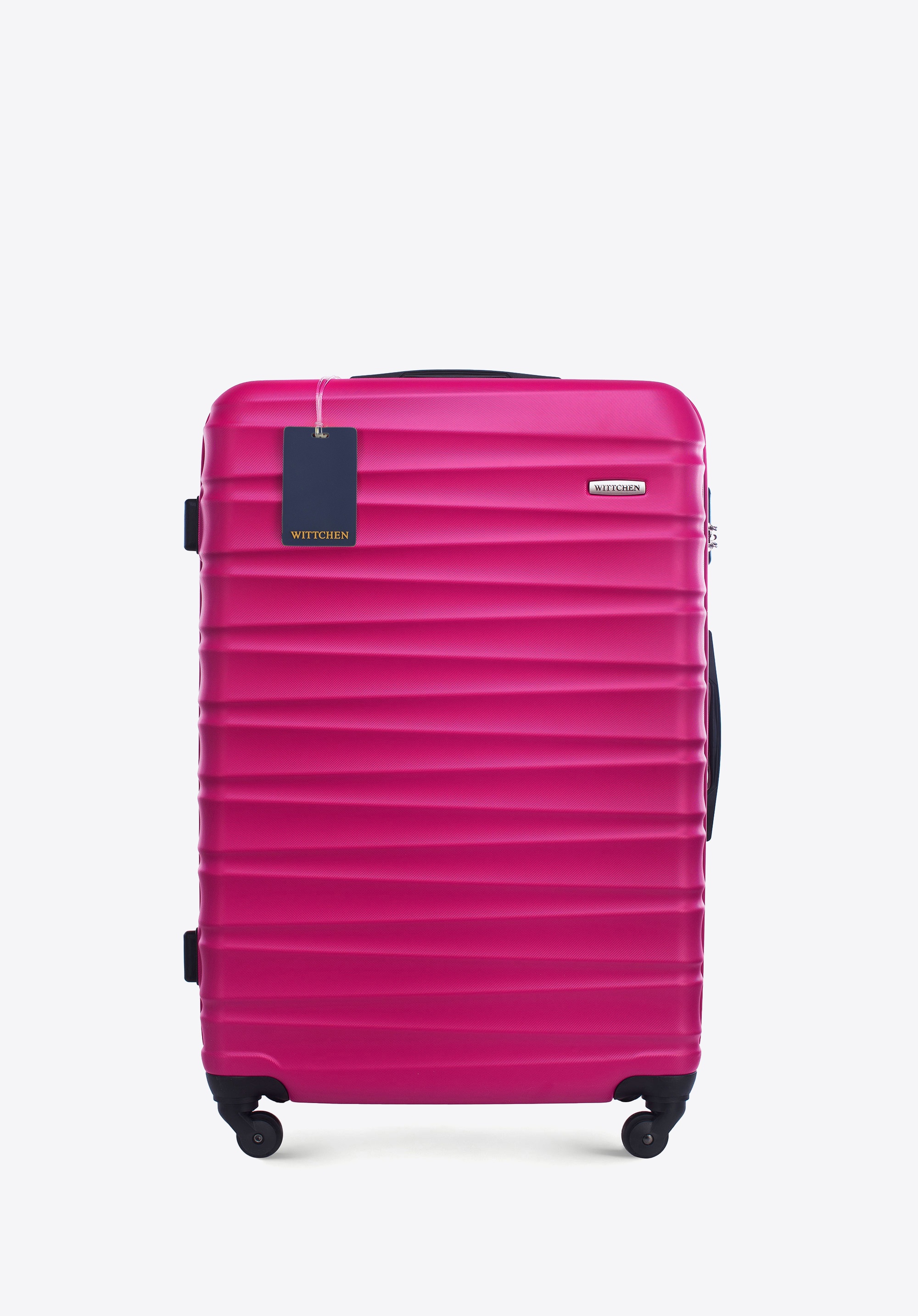 Large ABS suitcase and WITTCHEN logo luggage tag, pink, 56-3A-313-34Z6, Photo 1