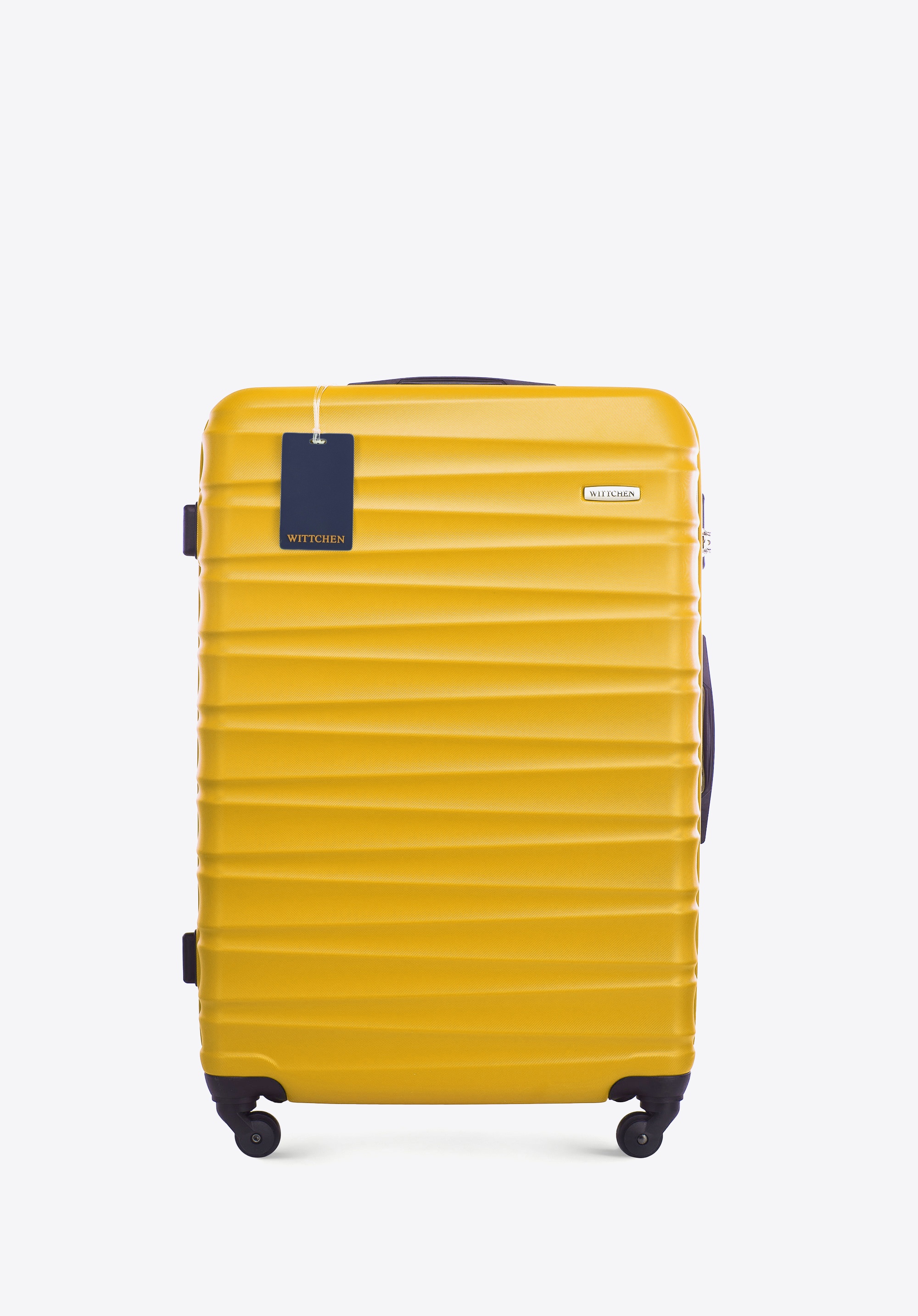 Large ABS suitcase and WITTCHEN logo luggage tag, yellow, 56-3A-313-50Z6, Photo 1
