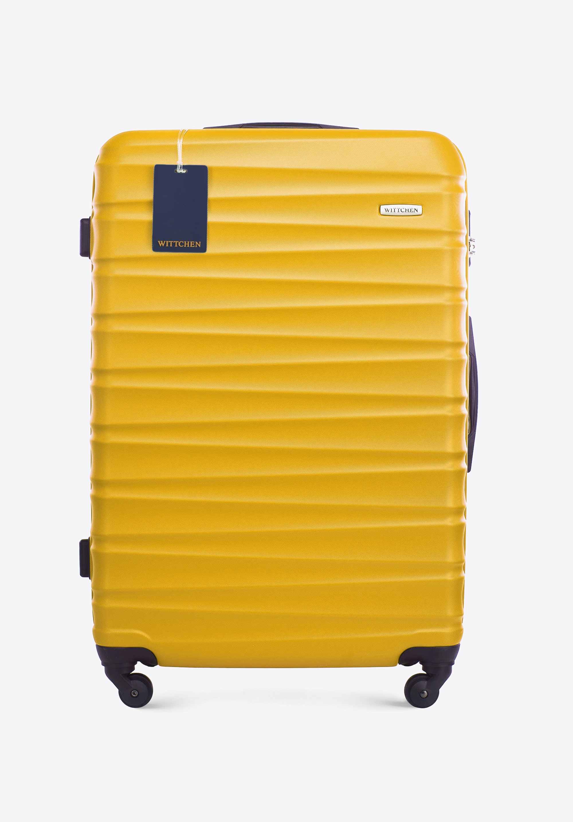 Duża walizka z ABS - u i identyfikator z logo WITTCHEN, żółty, 56-3A-313-50Z6, Zdjęcie 1