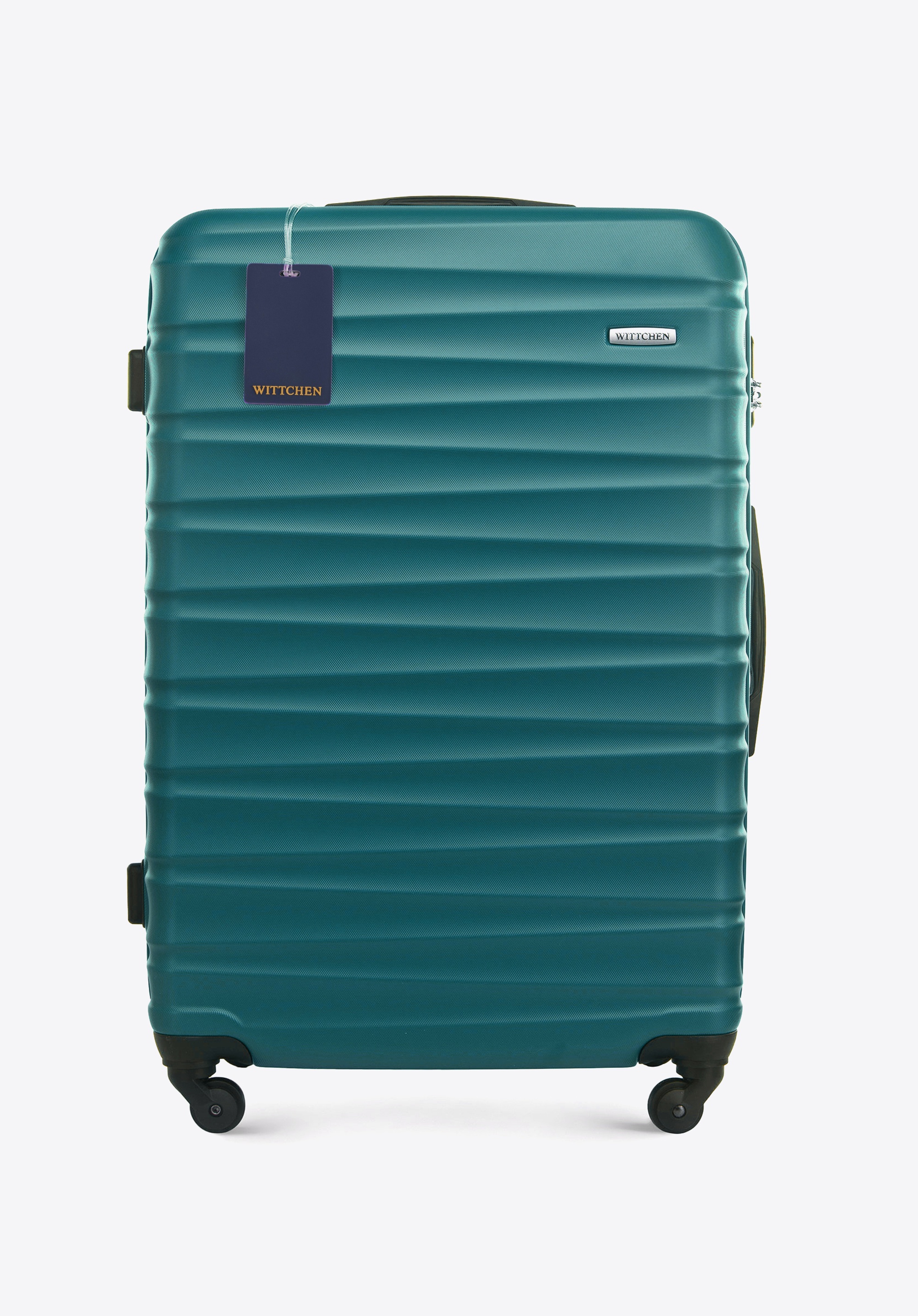 Duża walizka z ABS - u i identyfikator z logo WITTCHEN, zielony, 56-3A-313-85Z6, Zdjęcie 1