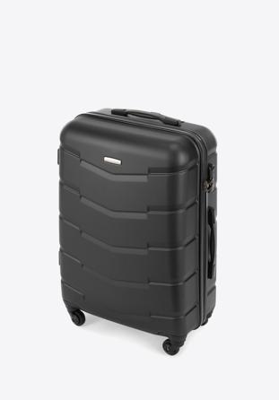 Duża walizka z ABS-u w deseń, czarny, 56-3A-403-11, Zdjęcie 1