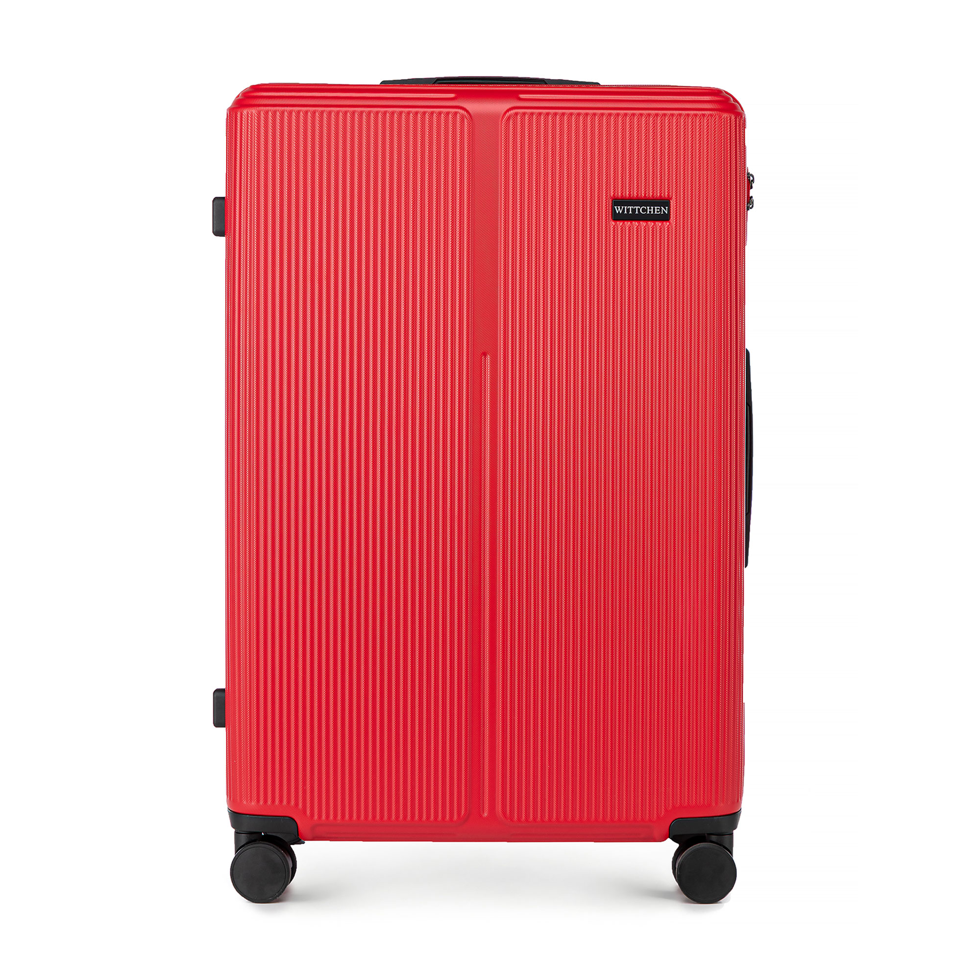 Veľký kufor z ABS s jemnými pruhmi, červený 56-3A-603-30