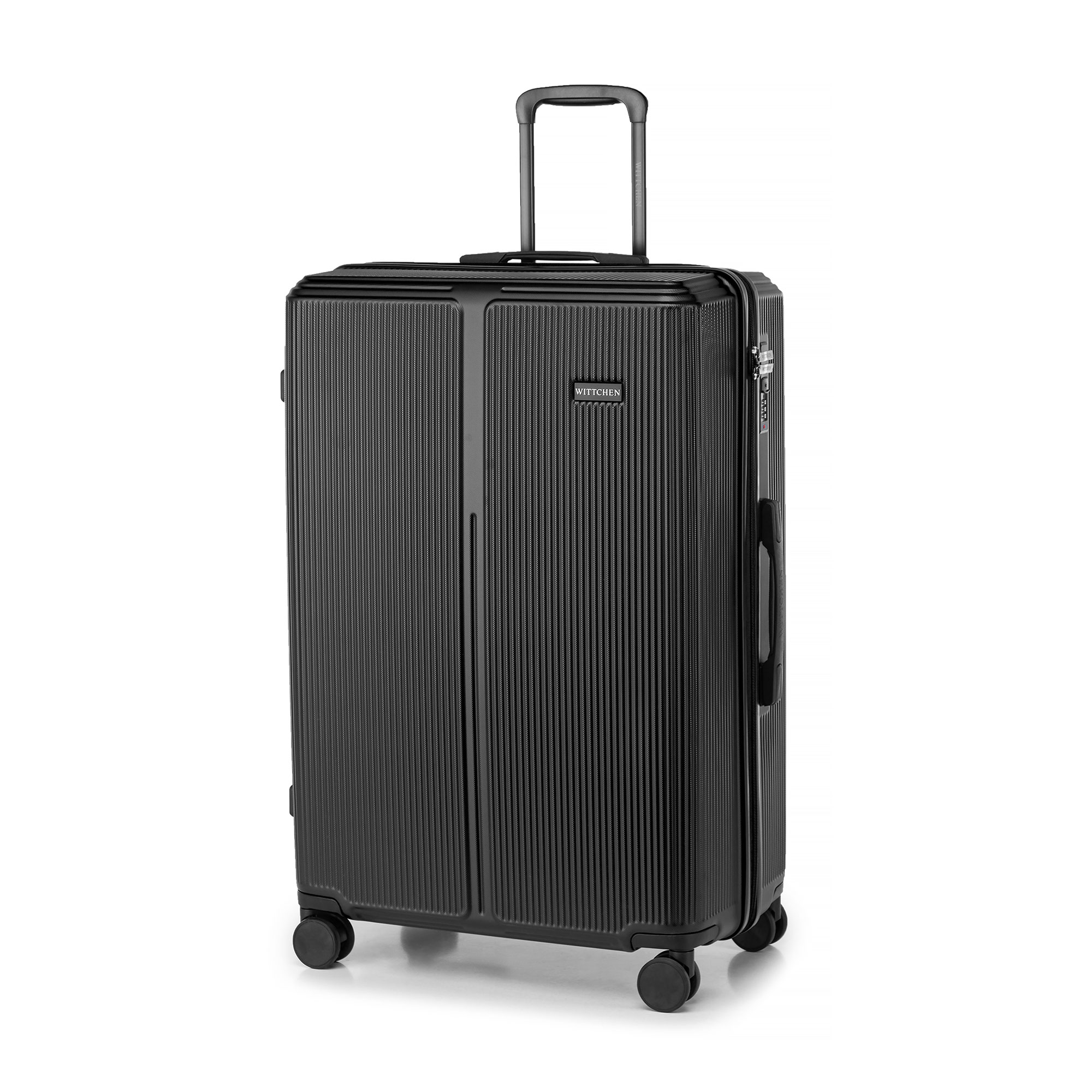 Veľký kufor z ABS s jemnými pruhmi, čierny 56-3A-603-10, Vyberte variant čierna