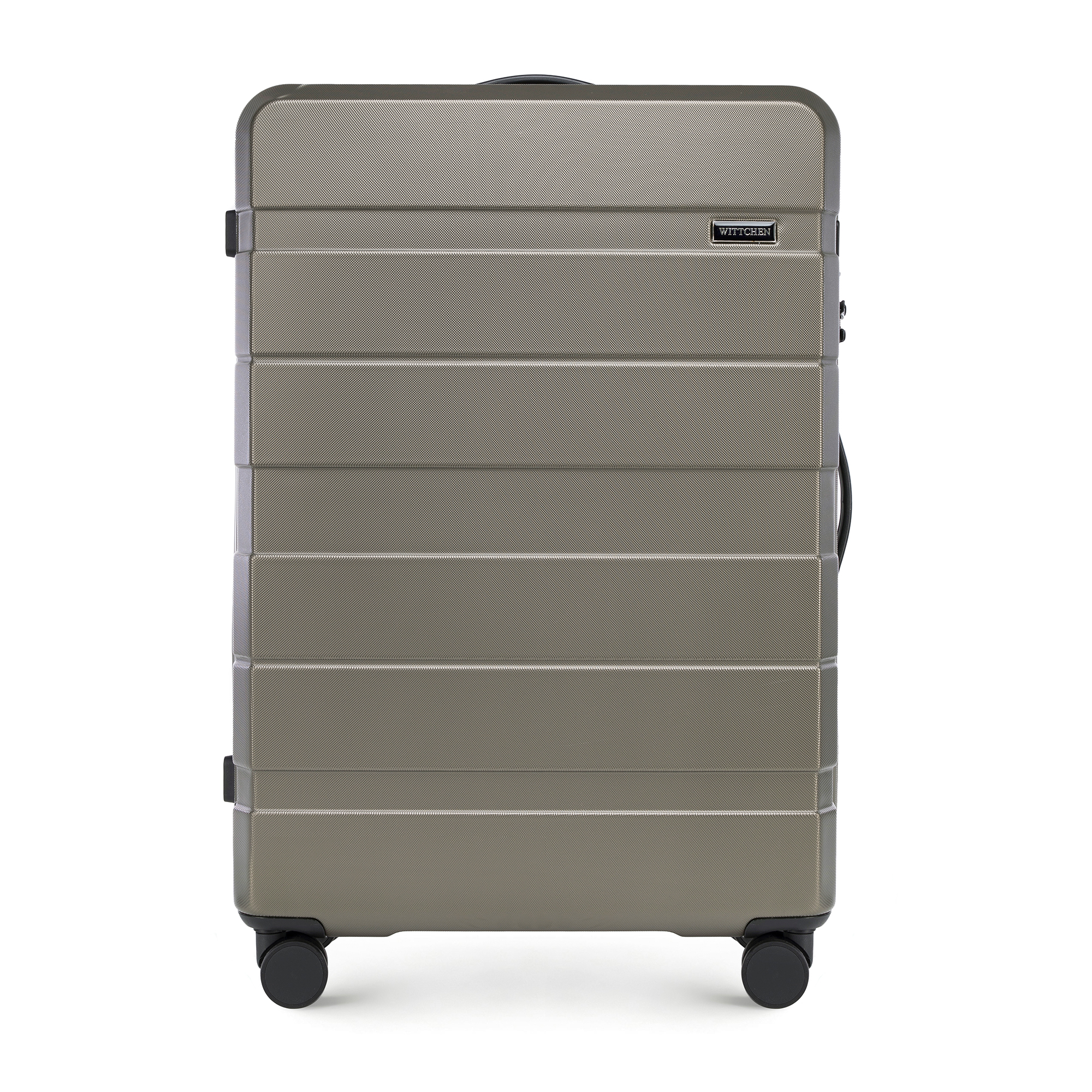 Veľký kufor ABS s horizontálnymi pruhmi, šampanská 56-3A-103-86