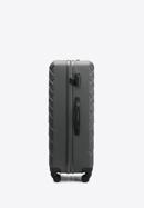Duża walizka z ABS-u w ukośną kratkę, stalowo-czarny, 56-3A-553-31, Zdjęcie 2