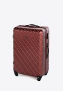 Duża walizka z ABS-u w ukośną kratkę, bordowy, 56-3A-553-31, Zdjęcie 4