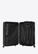 Duża walizka z ABS-u w ukośną kratkę, stalowo-czarny, 56-3A-553-31, Zdjęcie 6