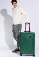Duża walizka z ABS-u w ukośne paski, ciemny zielony, 56-3A-743-80, Zdjęcie 15