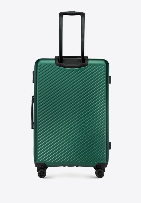 Duża walizka z ABS-u w ukośne paski, ciemny zielony, 56-3A-743-80, Zdjęcie 3