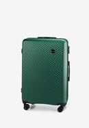 Duża walizka z ABS-u w ukośne paski, ciemny zielony, 56-3A-743-10, Zdjęcie 4