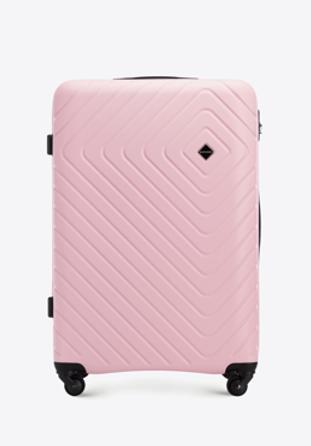 Large suitcase with geometric design, light pink, 56-3A-753-35, Photo 1
